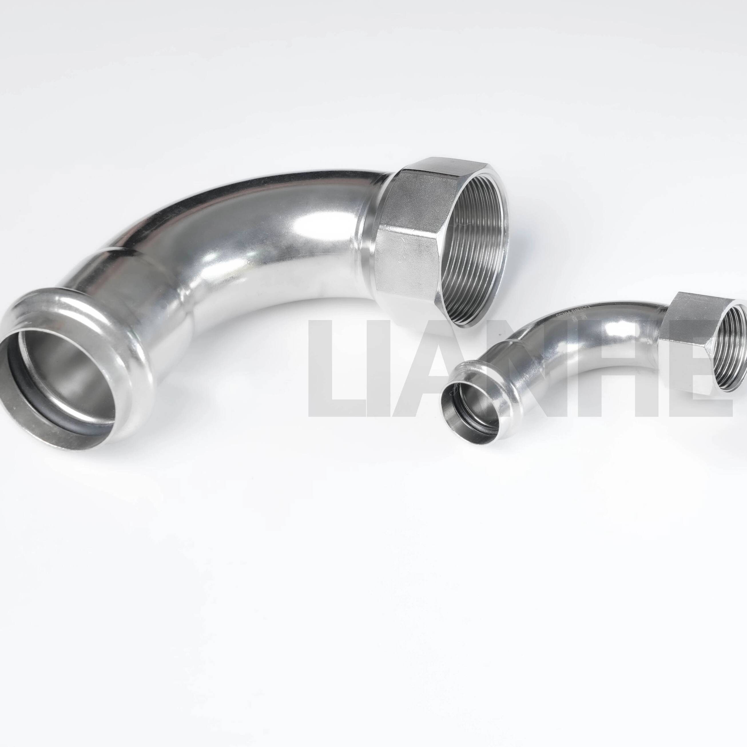 Stainless Steel Female Thread Press 90DEG Elbow S Typea