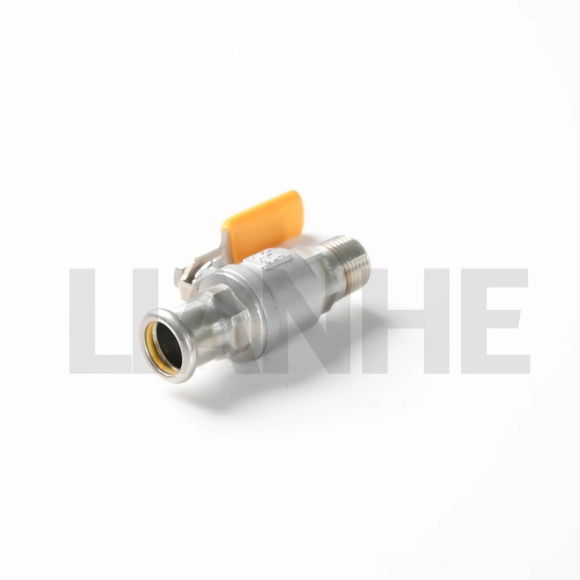 D-Type Press Male Stainless Steel Thread Ball Valve for Quick Installation