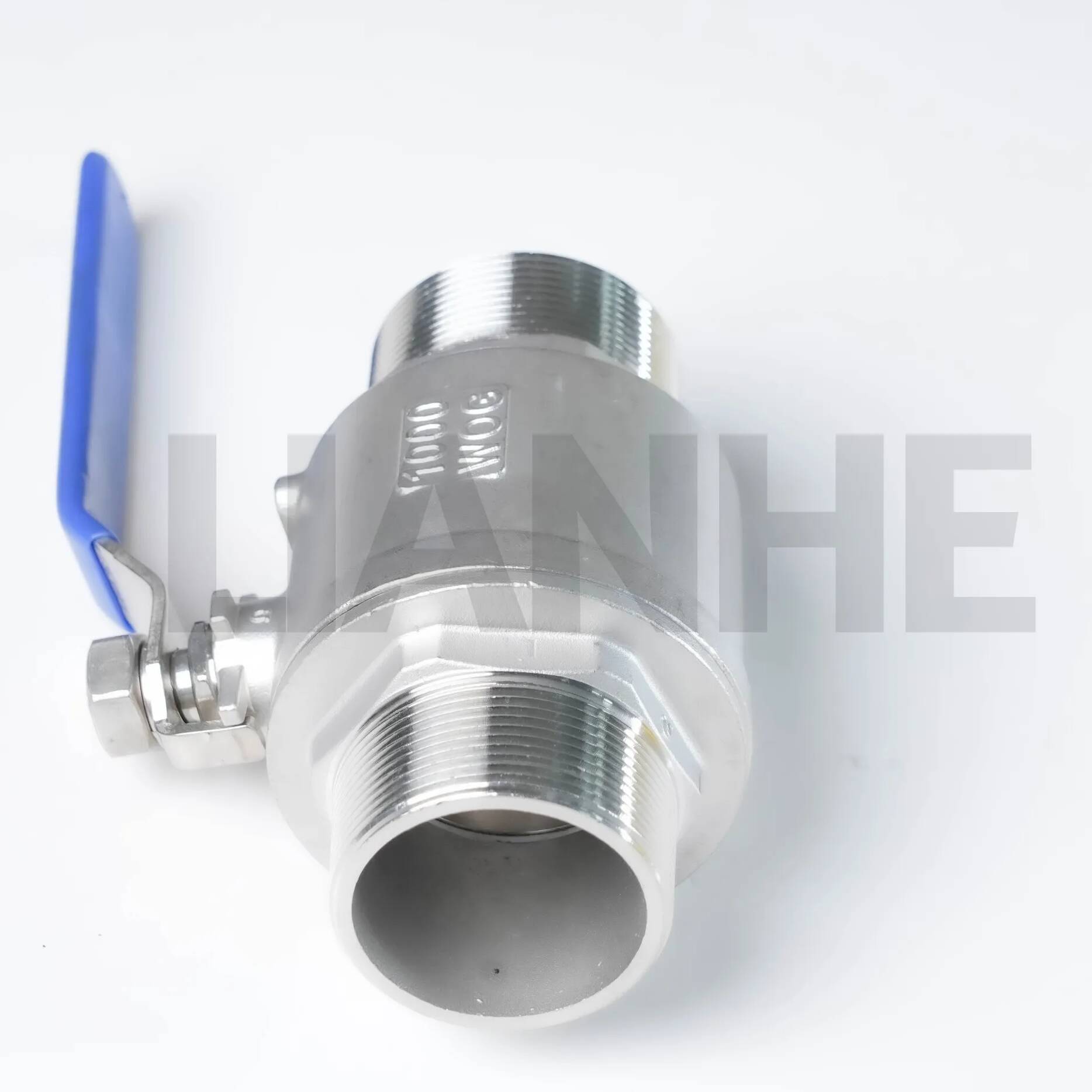 High-Pressure Stainless Steel 2-Piece Male Thread Ball Valve for Industrial Systems