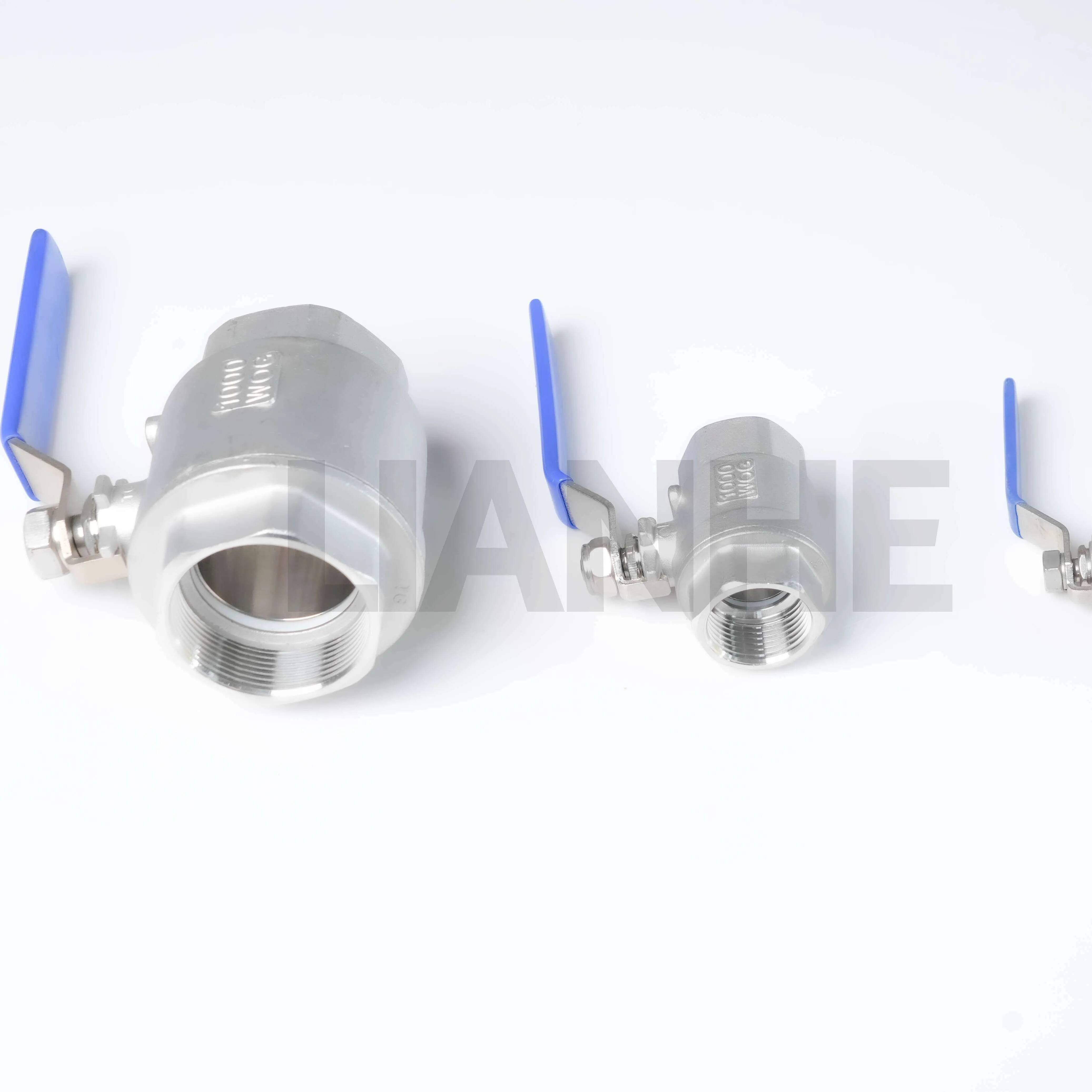 Heavy-Duty Stainless Steel 2-Piece Thread Ball Valve for Industrial Pressure Systems