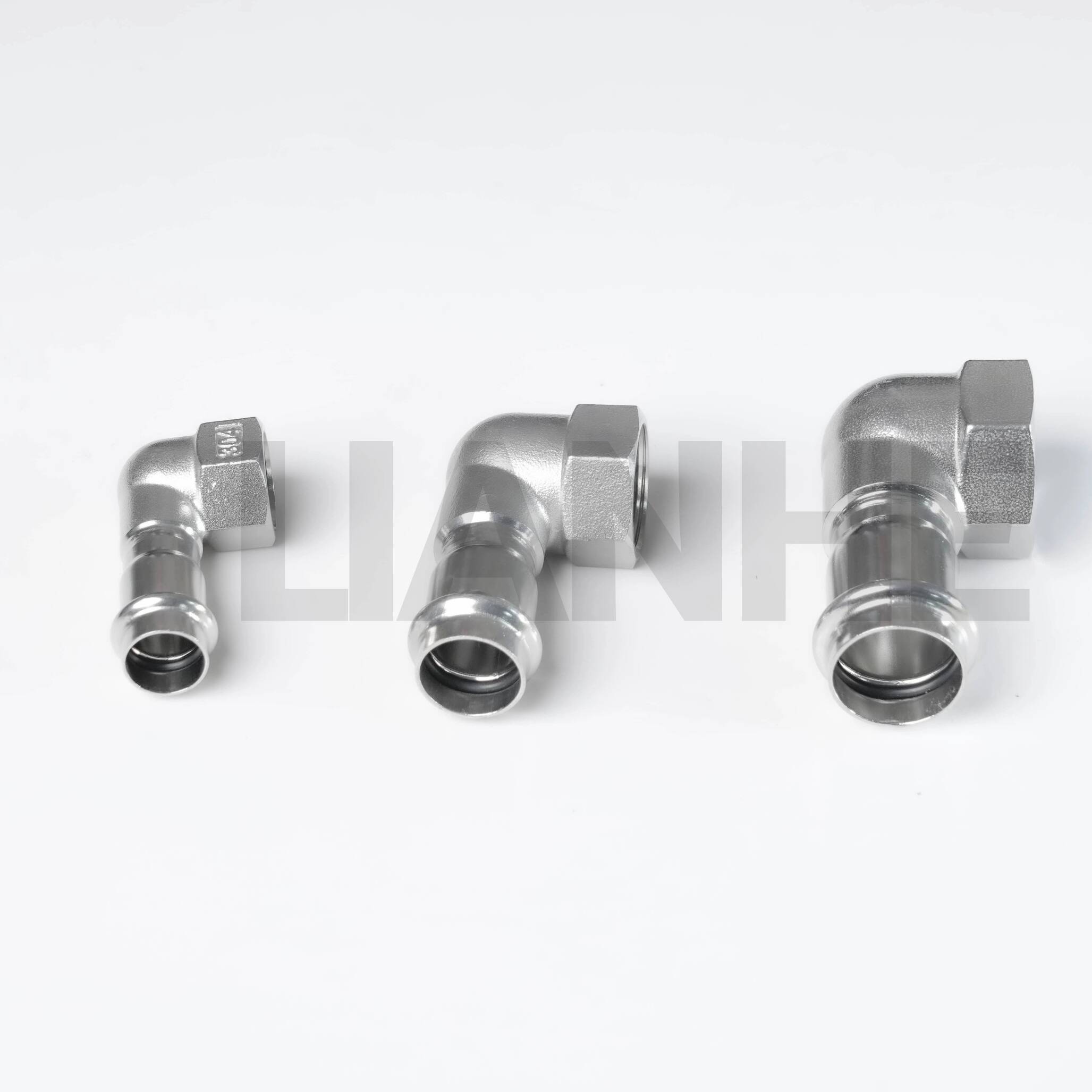 Stainless Steel Female Thread Press 90DEG Short Elbow S Type
